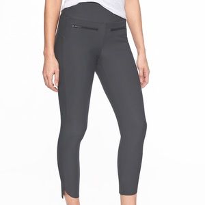 Athleta Stellar Crop Pant Charcoal Gray & Black Size Small